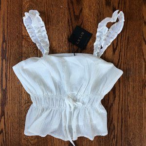 White Tank with Ruffle straps